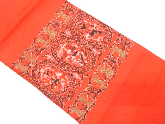 アンティーク　抽象模様織り出し名古屋帯（着用可）